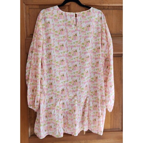 Boohoo Boho NWT Floral Dress Pink White Coral Lightweight Hippie Festival Size 6 - Picture 6 of 8